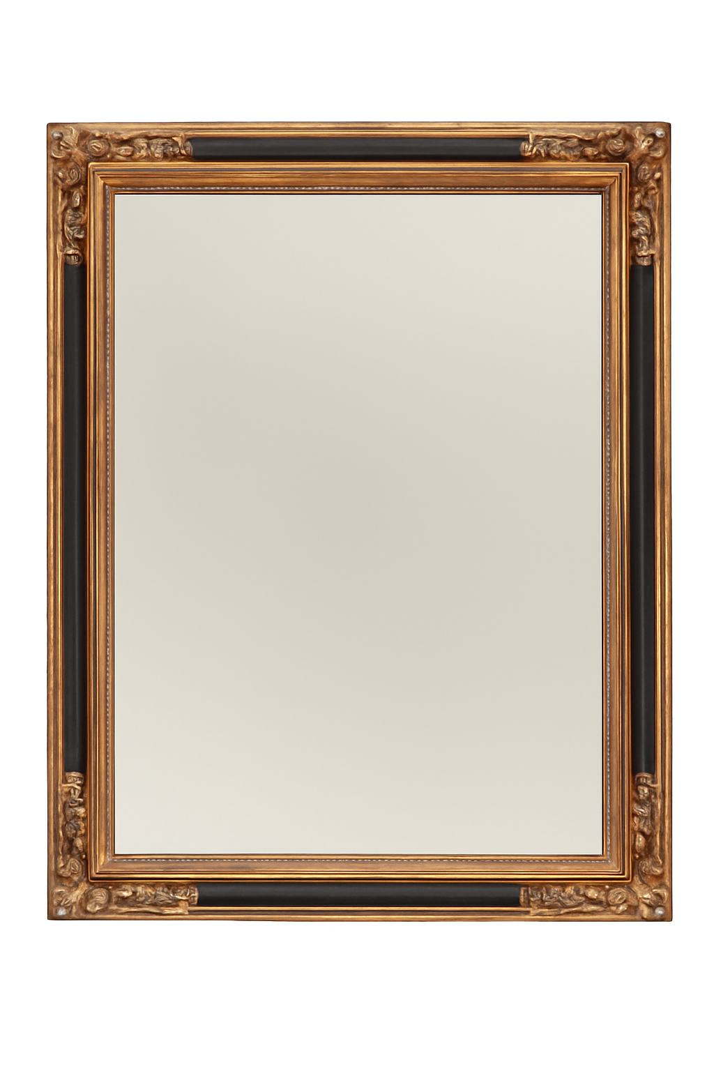 Vintage Ornate Gold and Black Frame Mirror — additional photo 2