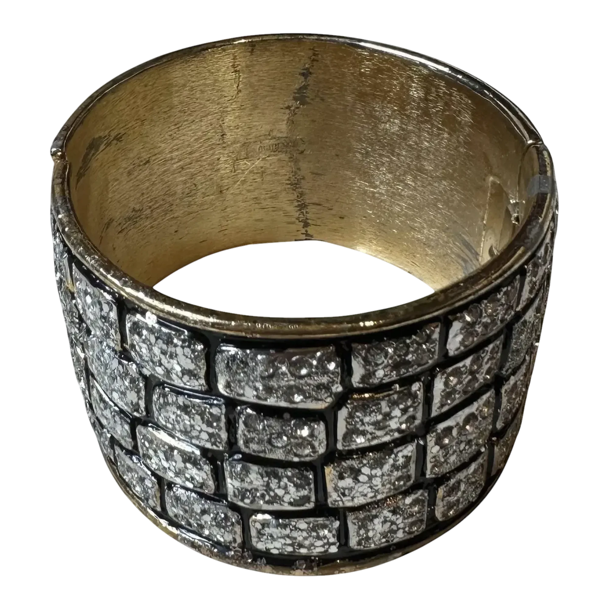 Valentino Golden Glitter Brick Cuff