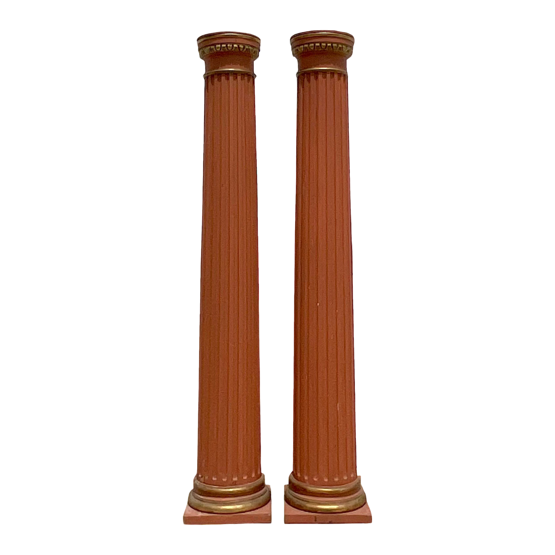 Vintage 18th Century Boho Italian Fluted Columns - a Pair