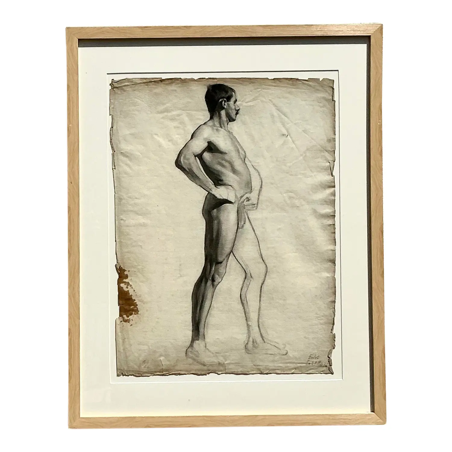 Vintage 1930s Original Pencil Sketch of Man