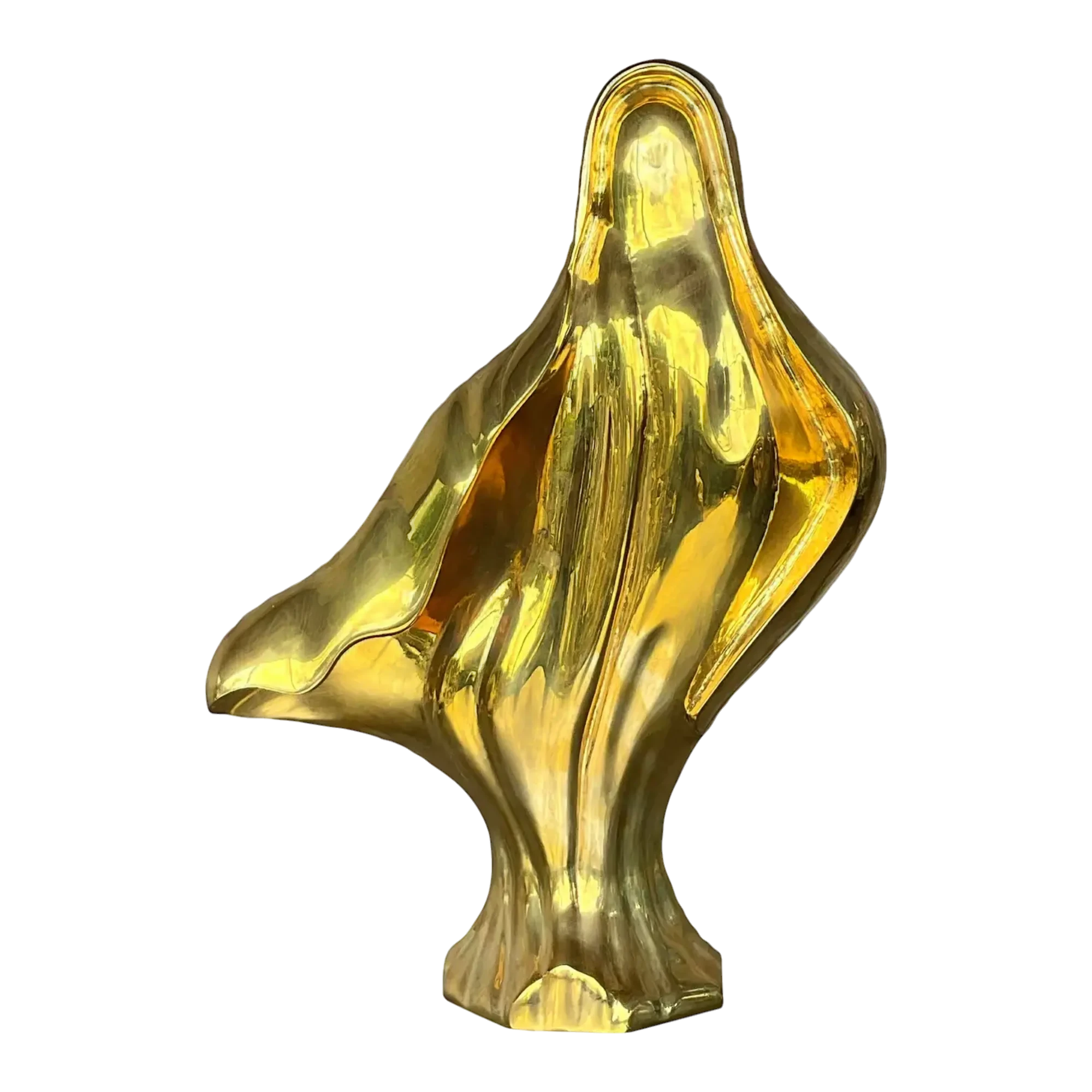 Vintage 1980s Abstract Brass Sculpture