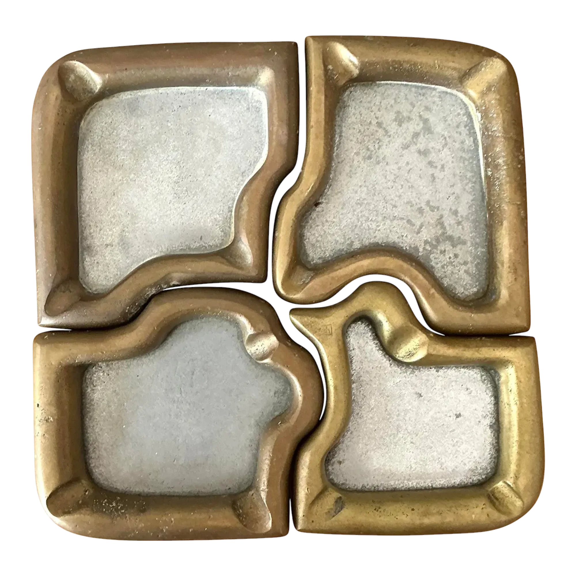 Vintage 1980s David Marshall Puzzle Ashtray Set