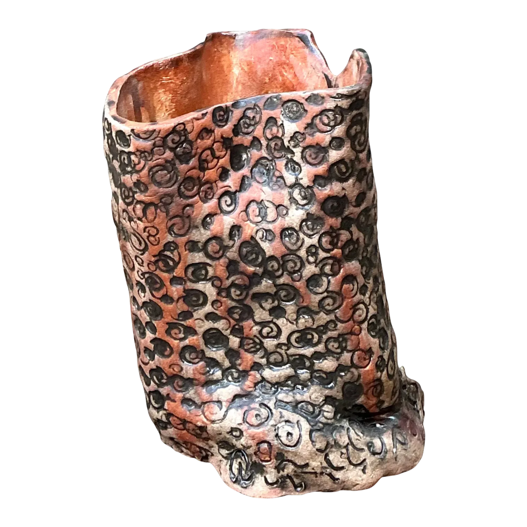Vintage Aboriginal Studio Pottery Dot Vase
