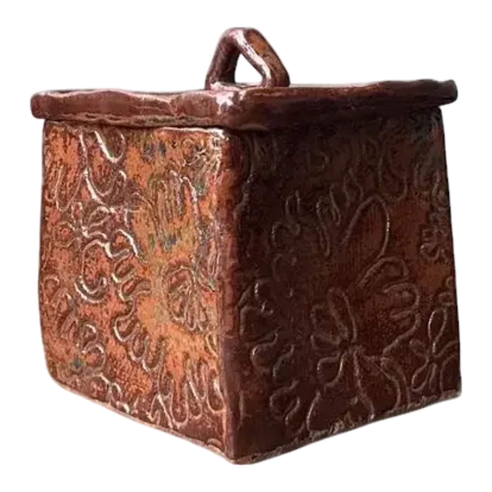 Vintage Aboriginal Studio Pottery Lidded Floral Box