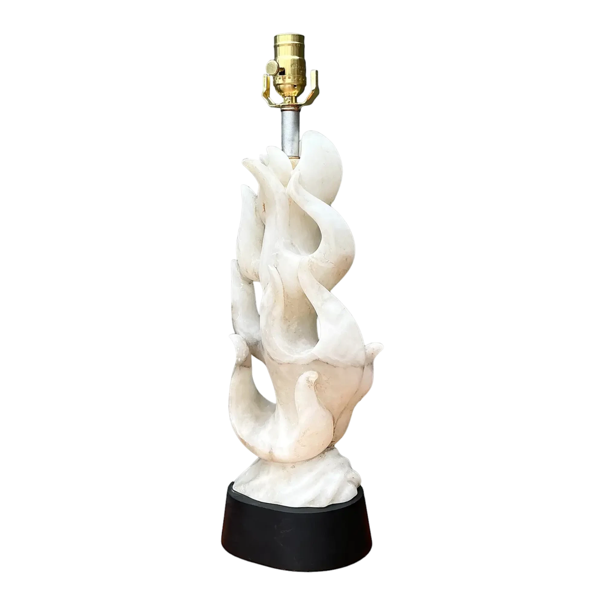 Vintage Abstract Carved Stone Lamp
