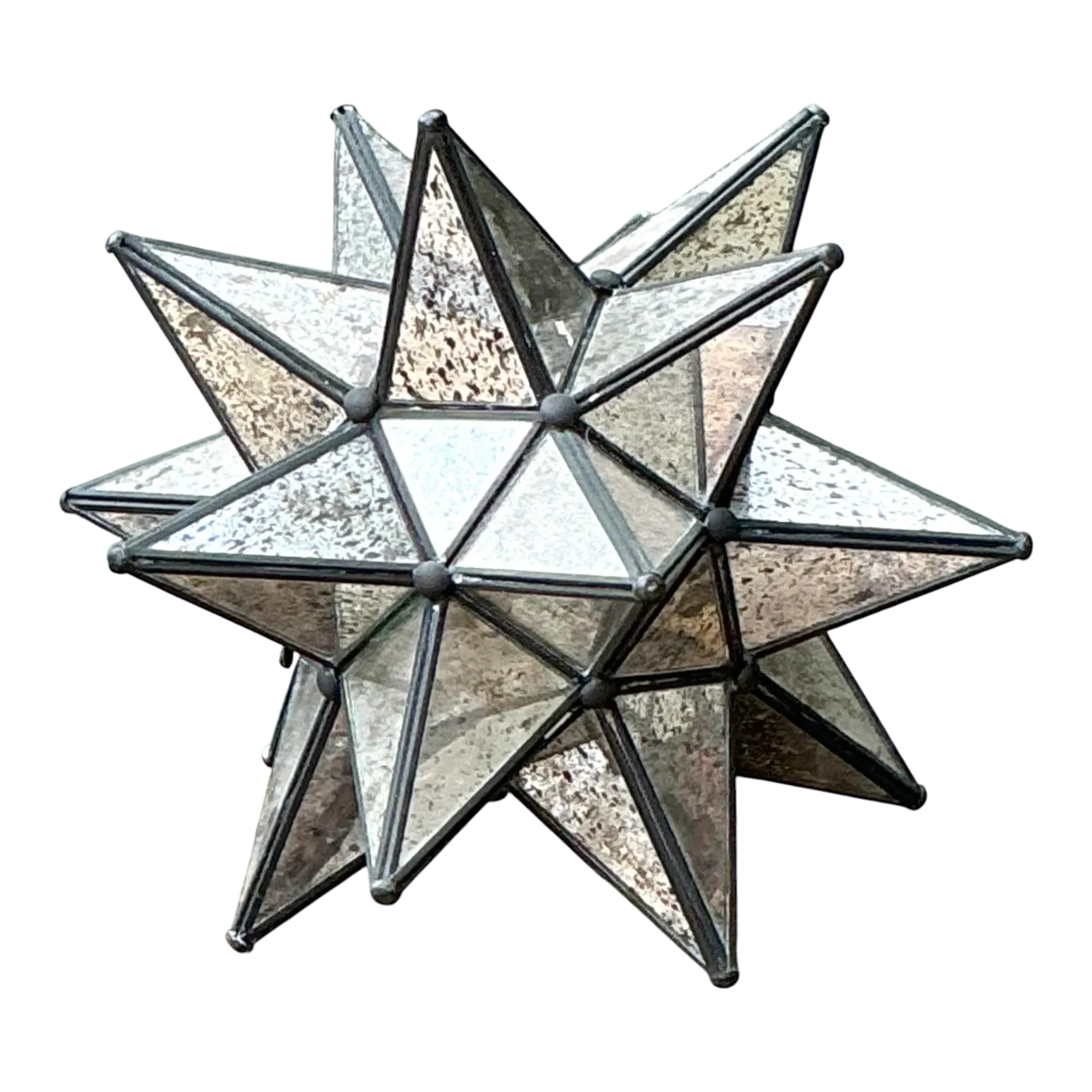 Vintage Antiqued Mirror Star Lamp