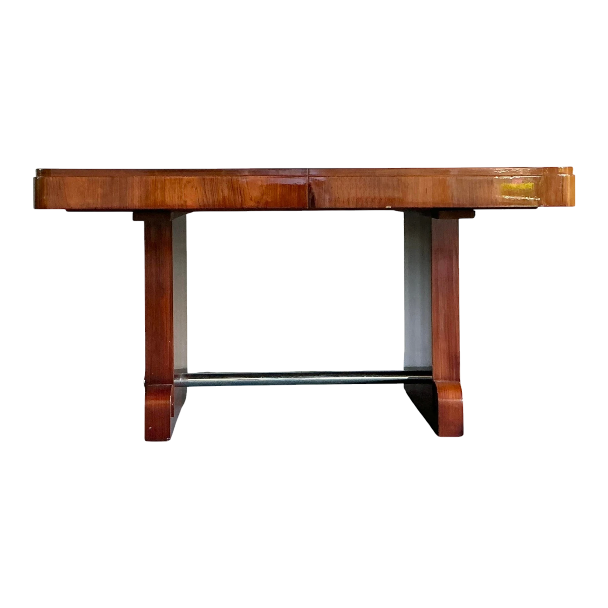 Vintage Art Deco Flame Mahogany Extendable Dining Table