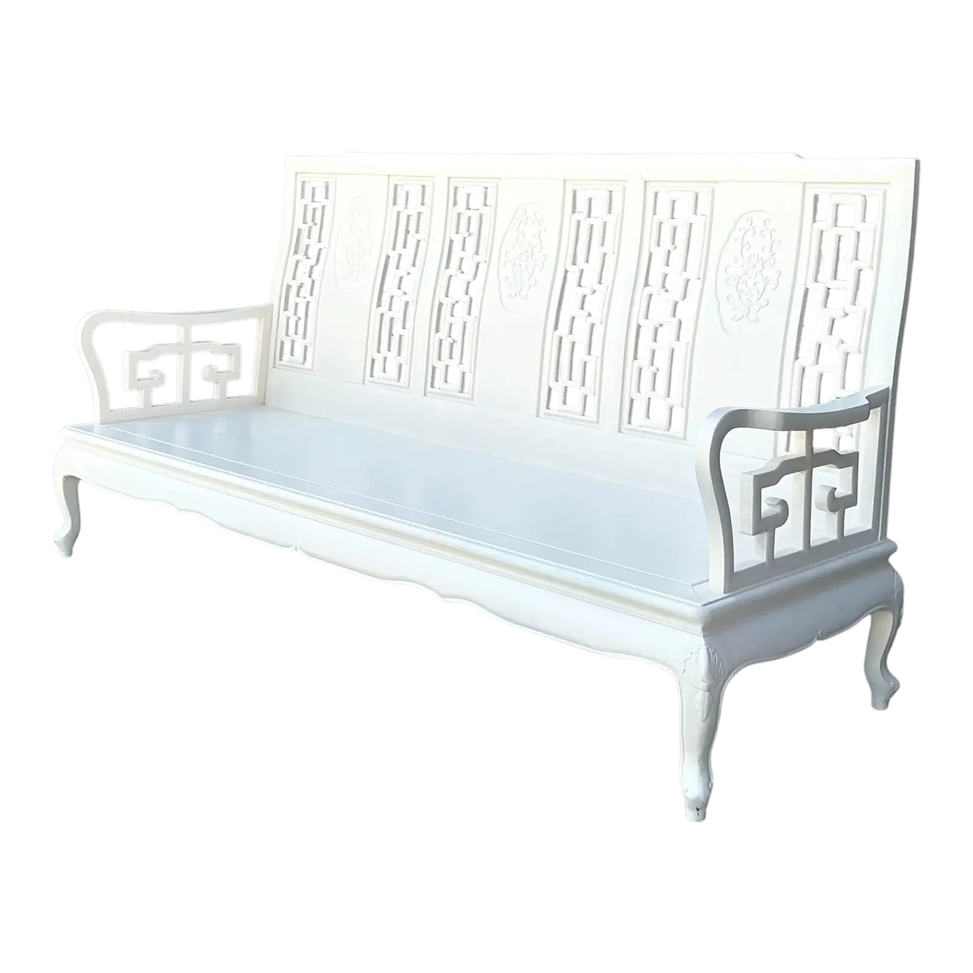 Vintage Asian Chinoiserie Lacquered Sofa