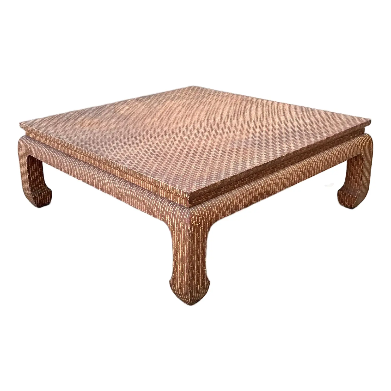 Vintage Baker Wrapped Raffia Ming Coffee Table