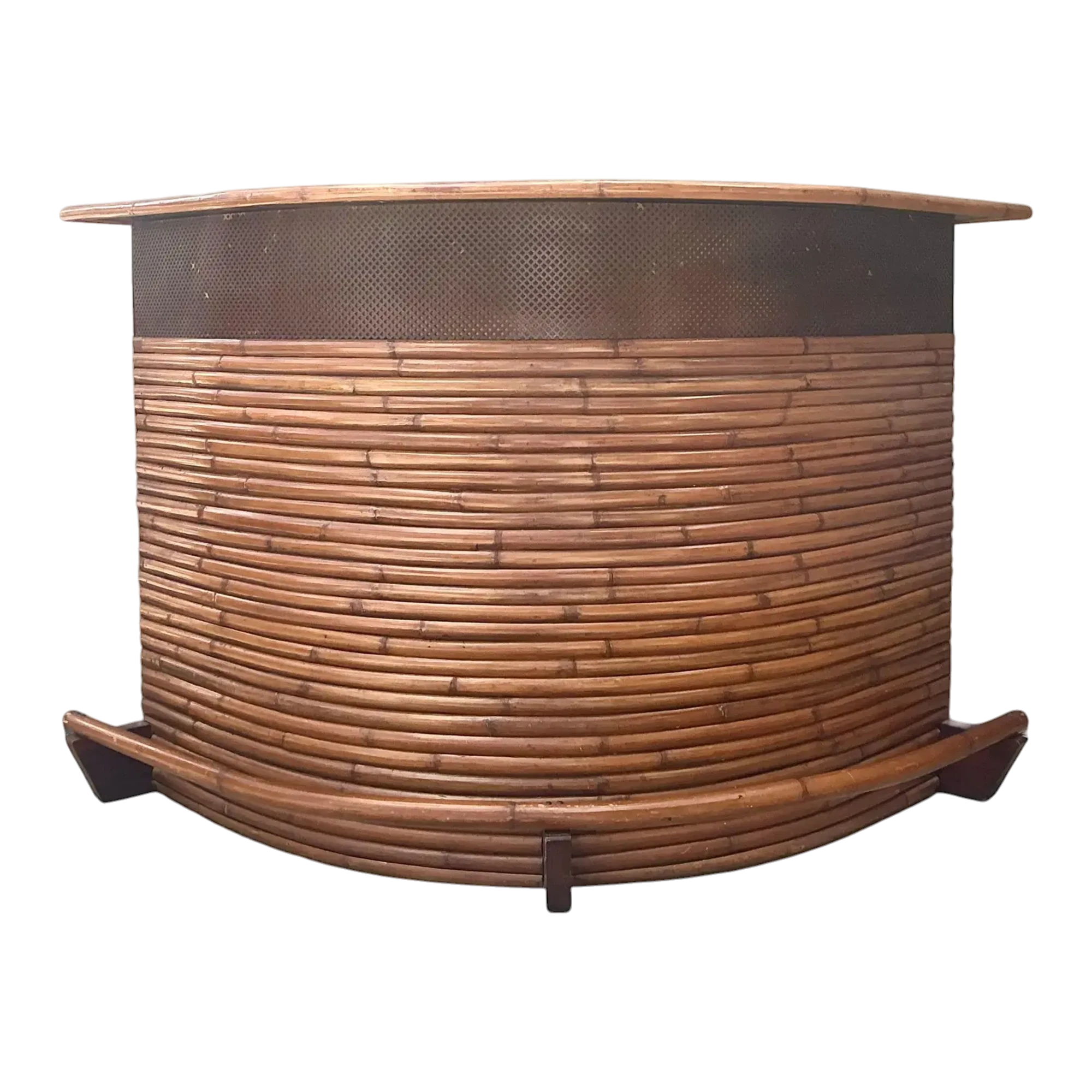 Vintage Bent Rattan Boomerang Dry Bar — additional photo 1