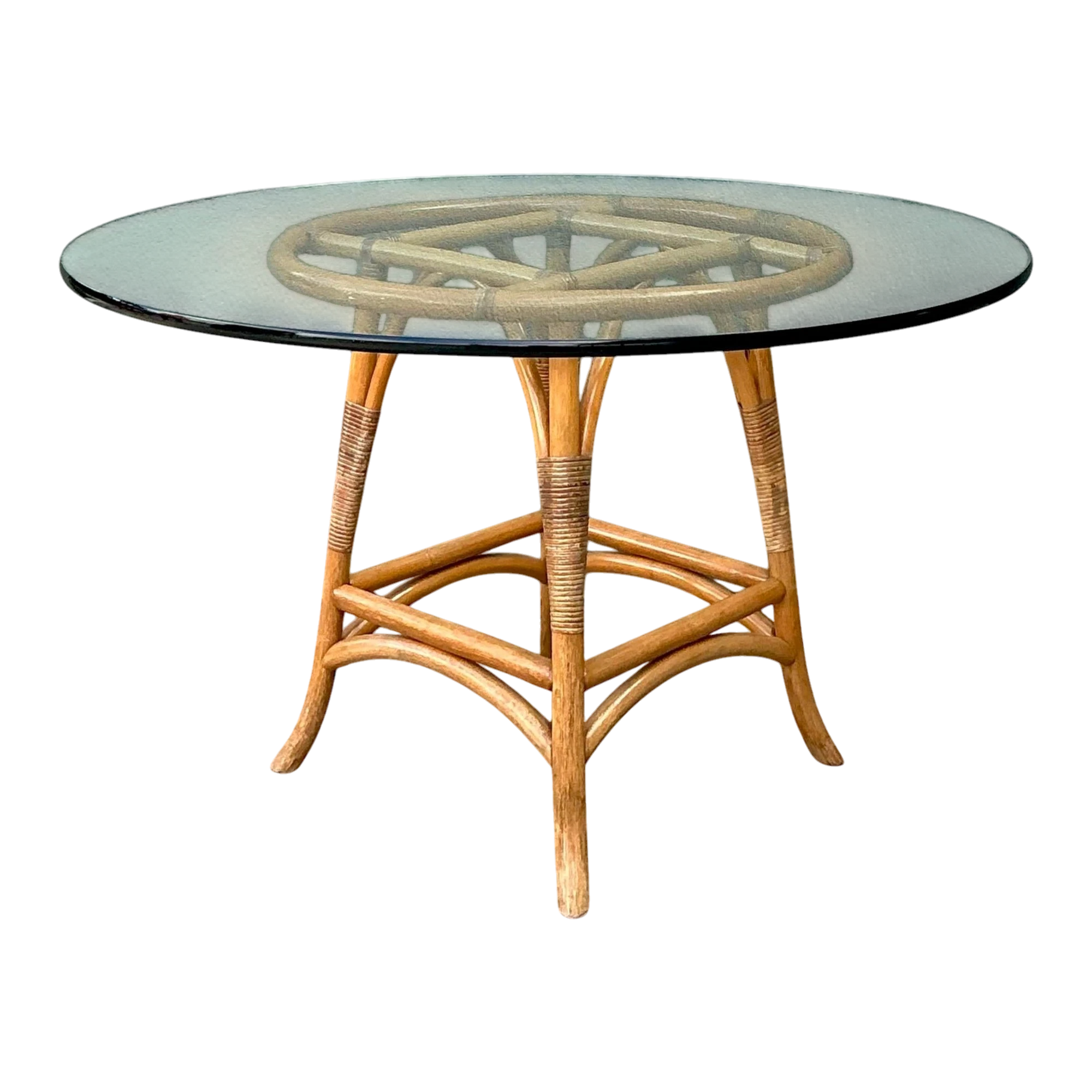 Vintage Bent Rattan Dining Table