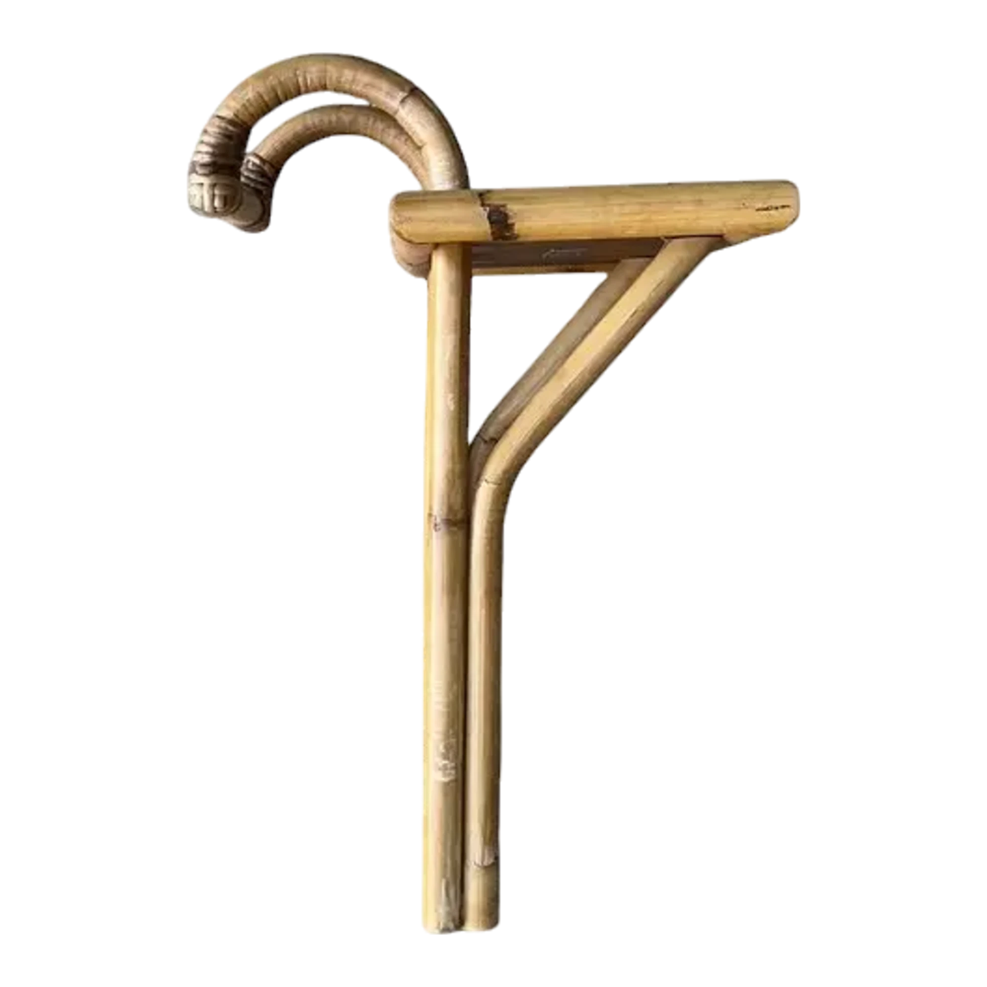 Vintage Bielecky Brothers Rattan Hook on Side Table