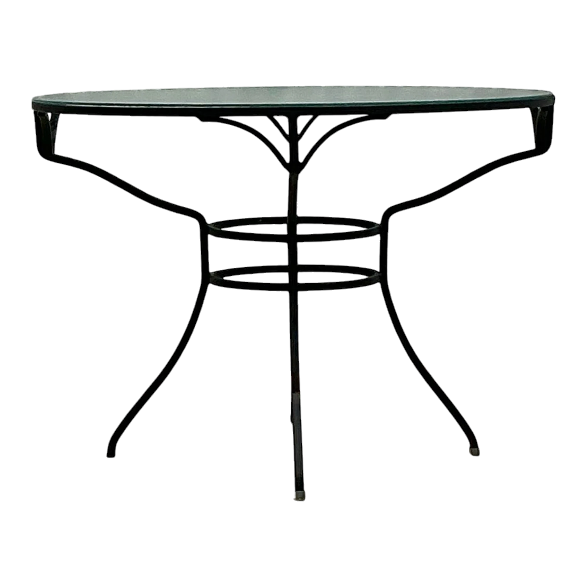 Vintage Black Cast Aluminum Dining Table