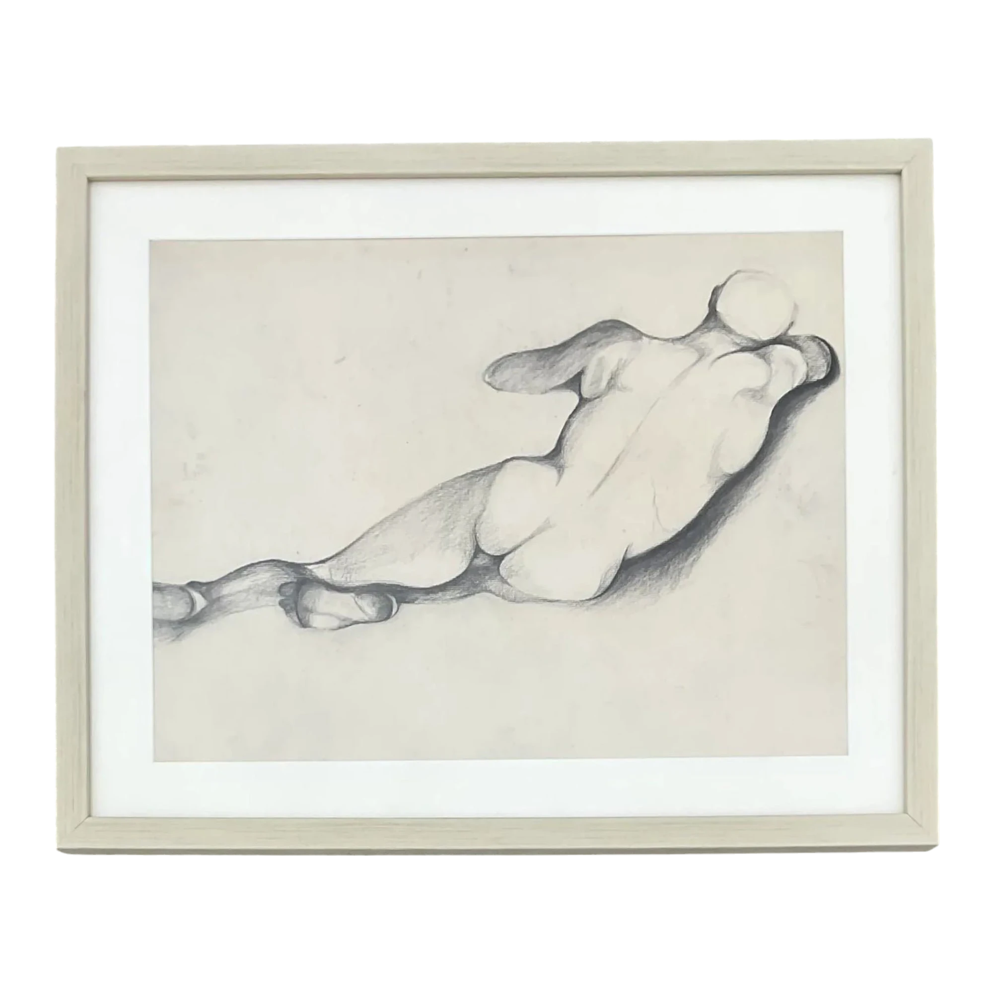 Vintage Boho 1930s Pencil Sketch of Man