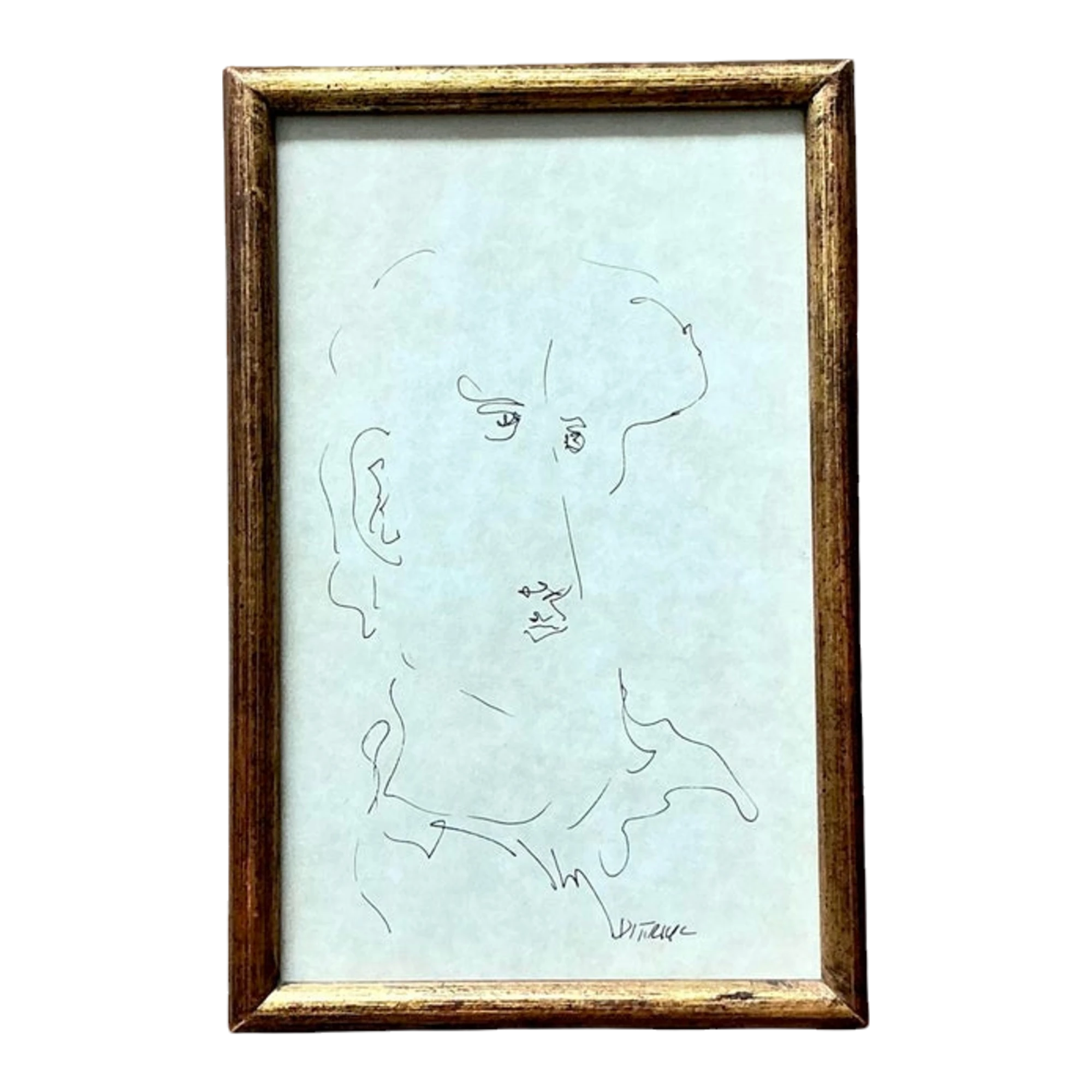 Vintage Boho 1964 Original Sketch of Man