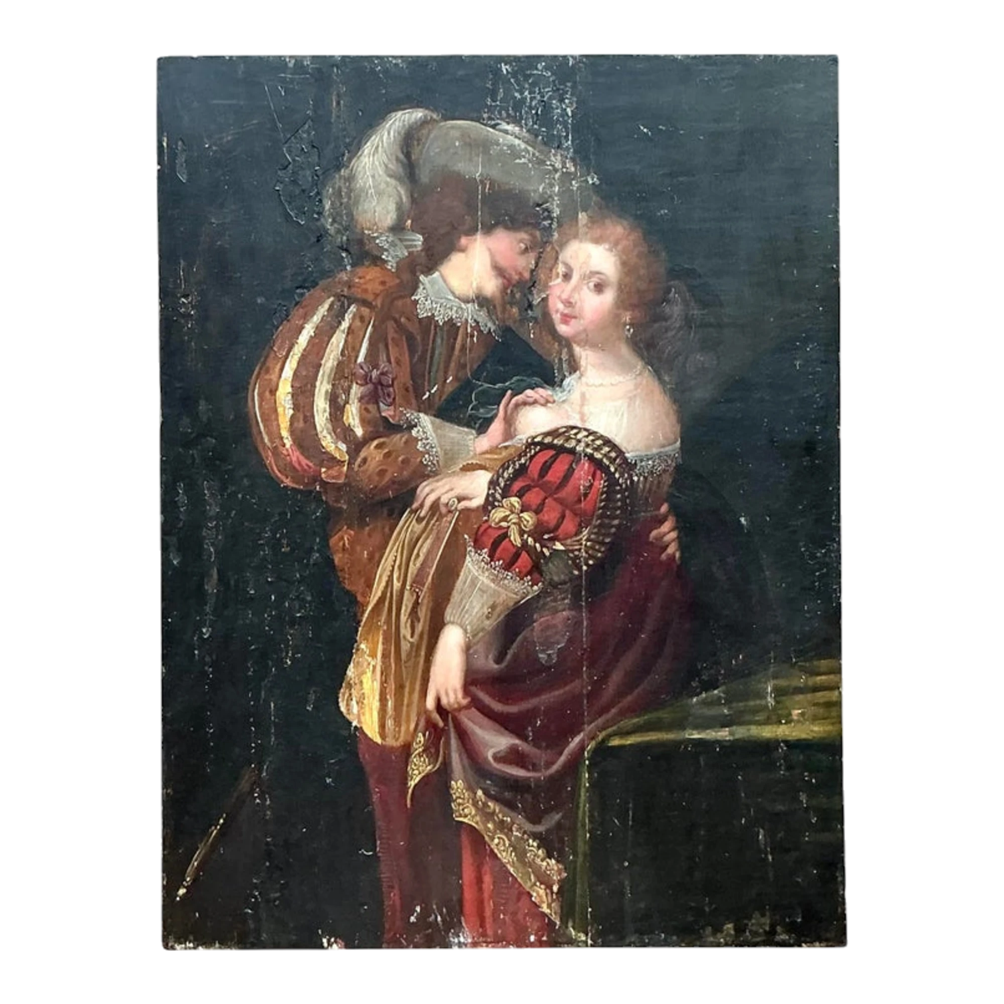 Vintage Boho 19th Century Figural on Board — additional photo 1