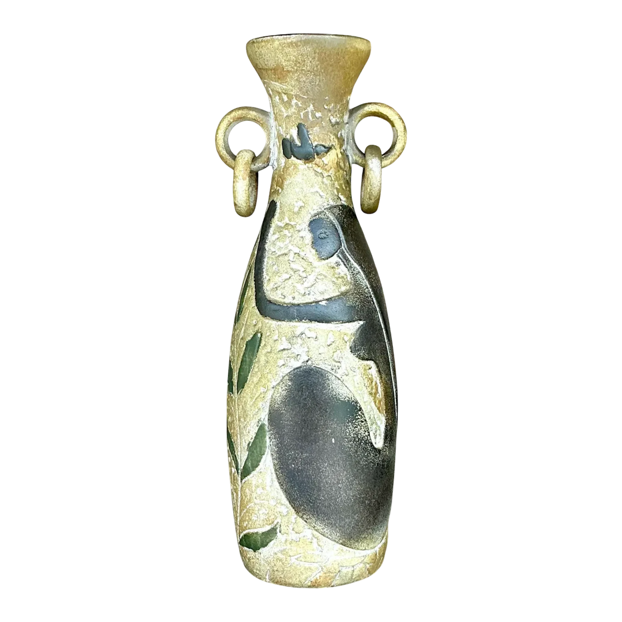 Vintage Boho Abstract Figurative Plaster Vase