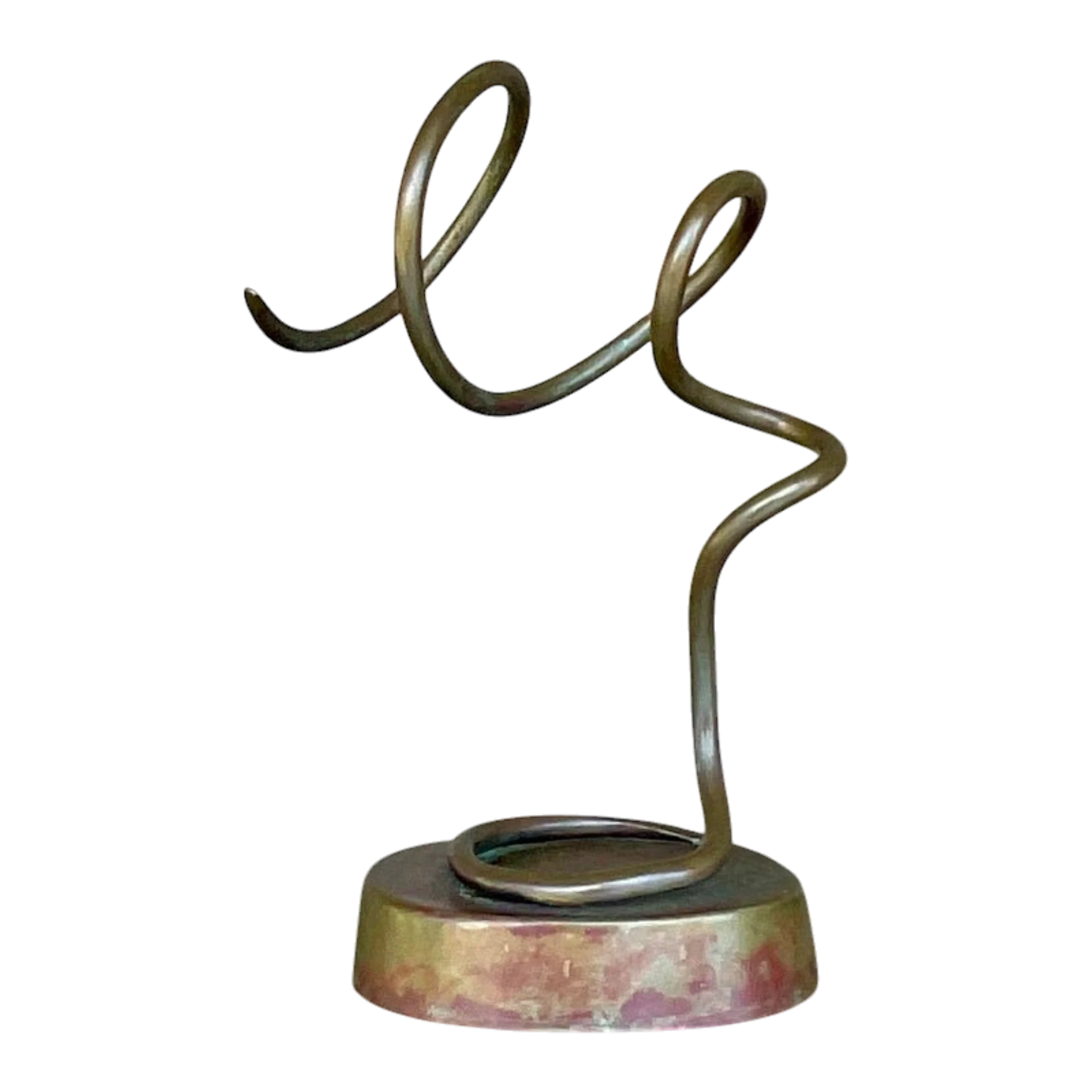 Vintage Boho Abstract Metal Sculpture