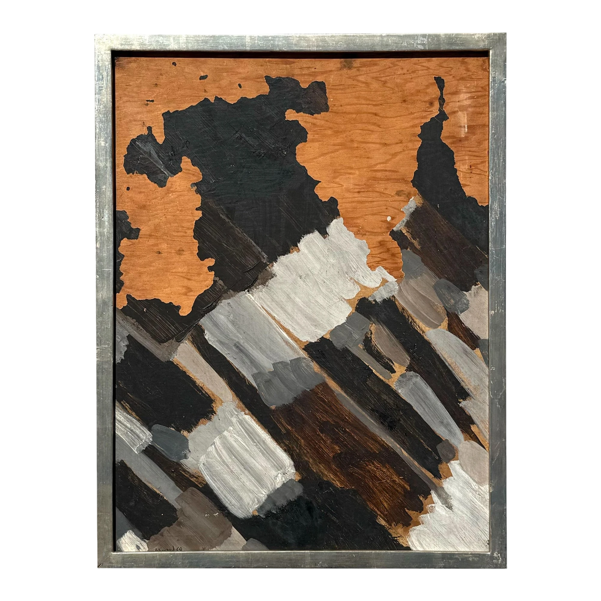 Vintage Boho Abstract Mixed Media on Wood