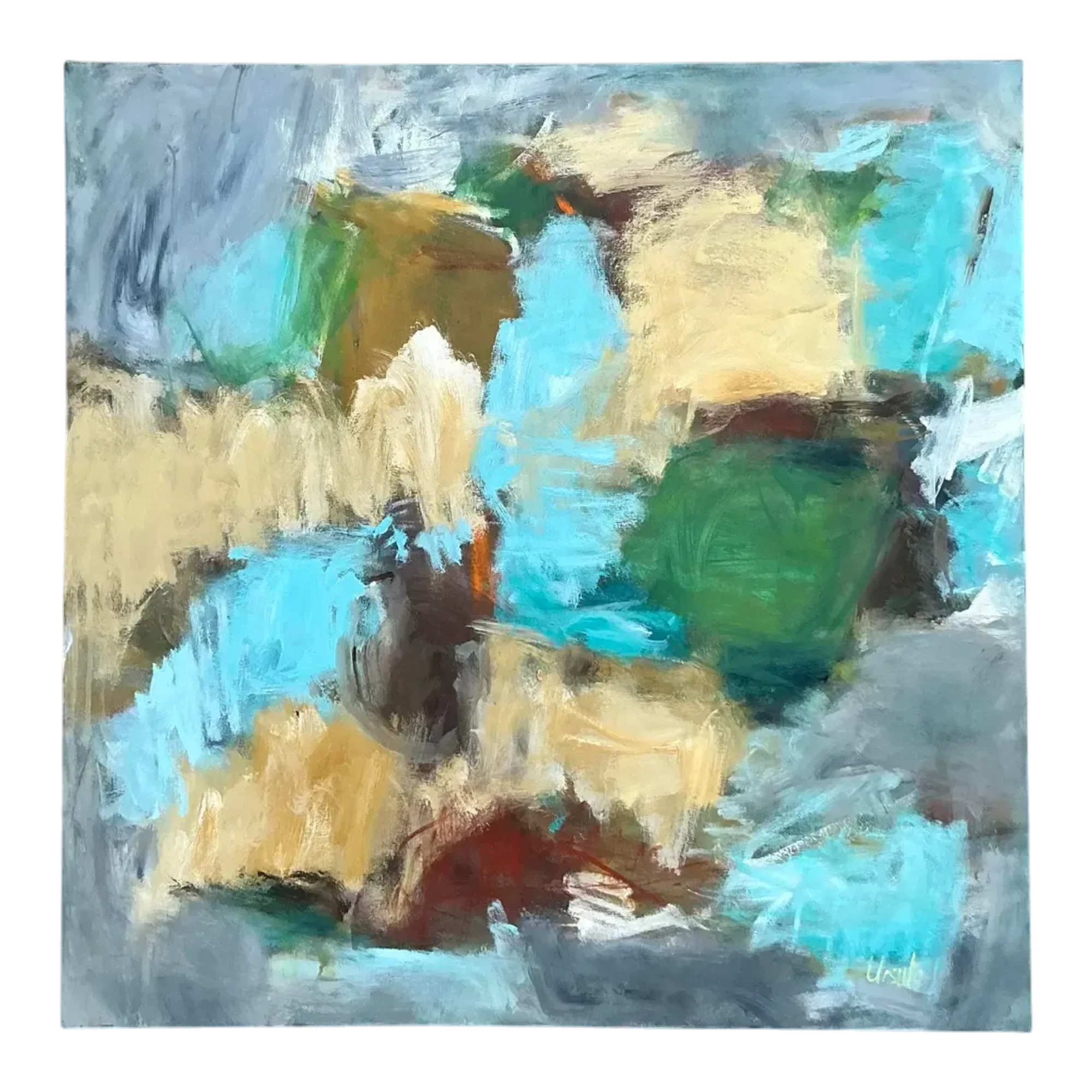 Vintage Boho Abstract Original Oil Painting on Canvas