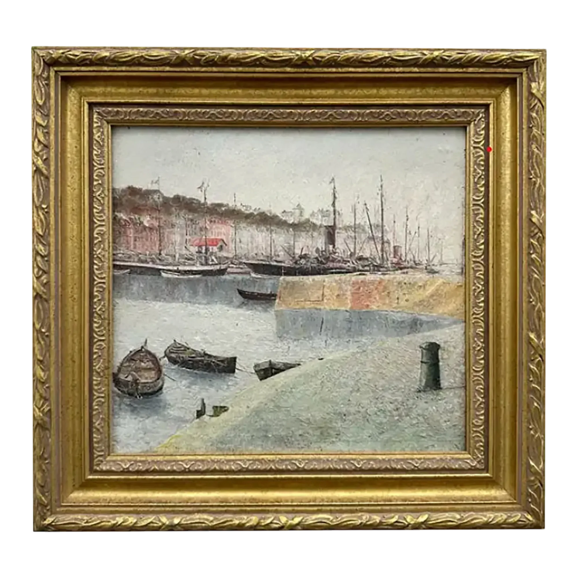 Vintage Boho Abstract Seascape Oil on Board