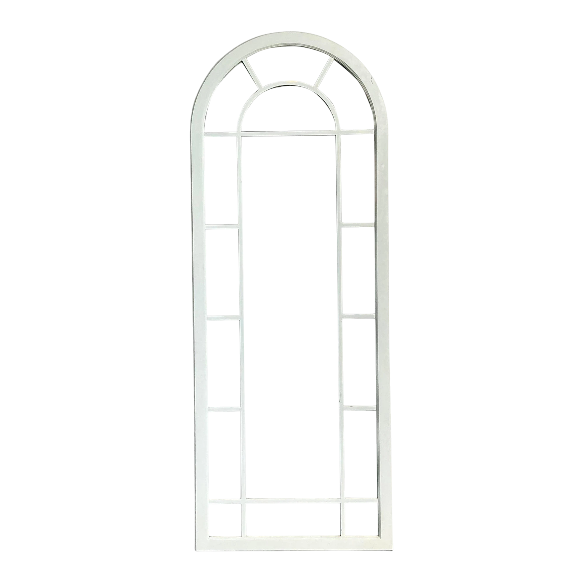 Vintage Boho Arched Millwork Floor Mirror