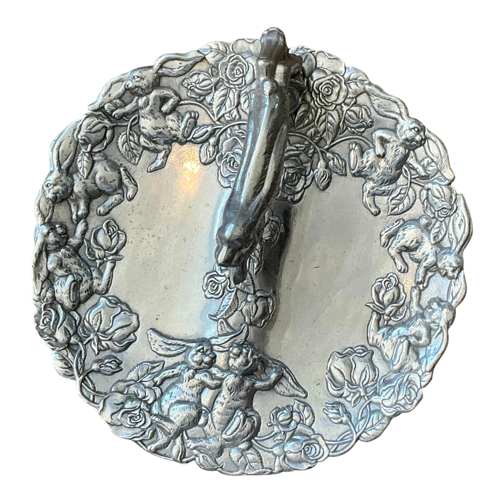 Vintage Boho Arthur Court Pewter Leaping Hare Serving Tray