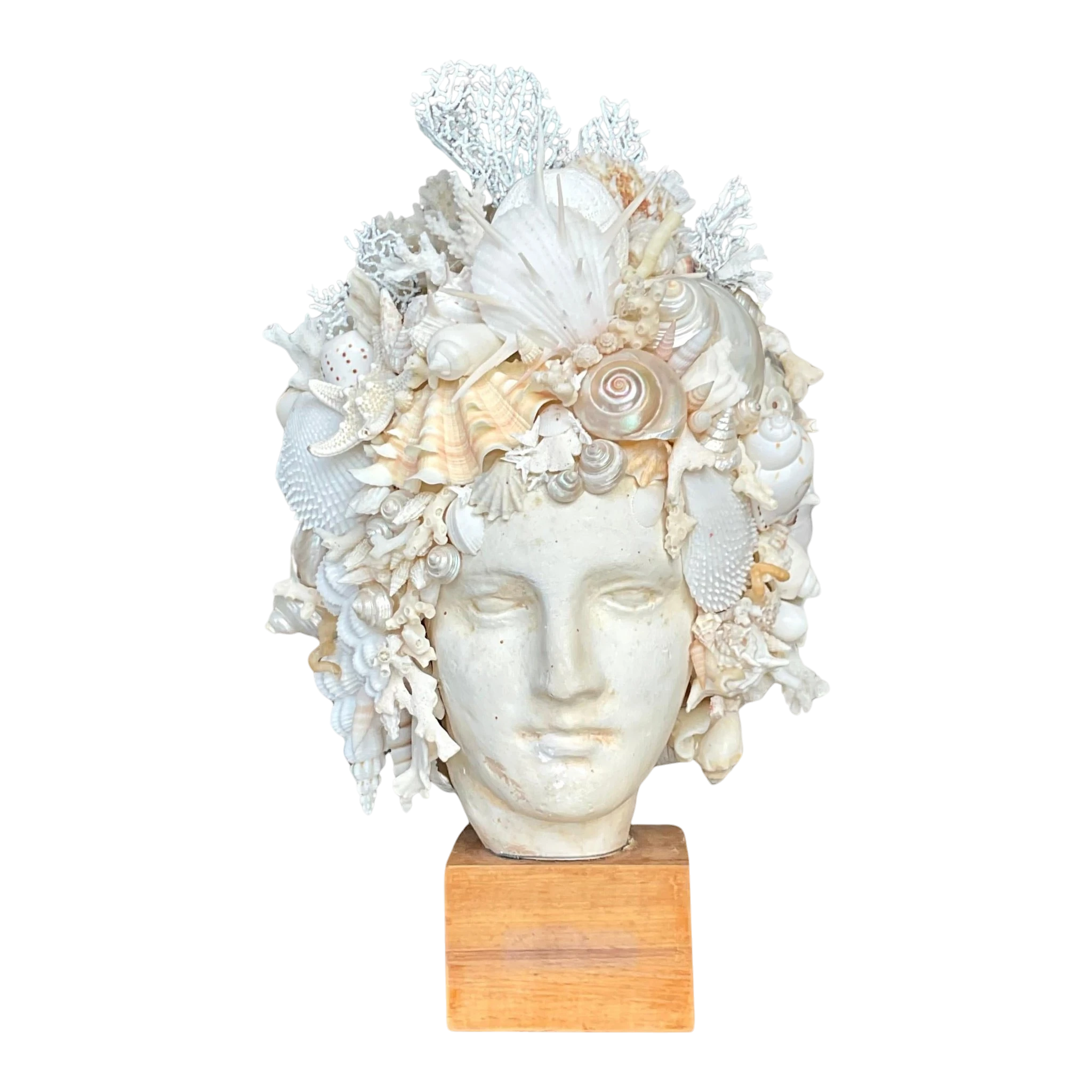 Vintage Boho Artisan Shell Bust