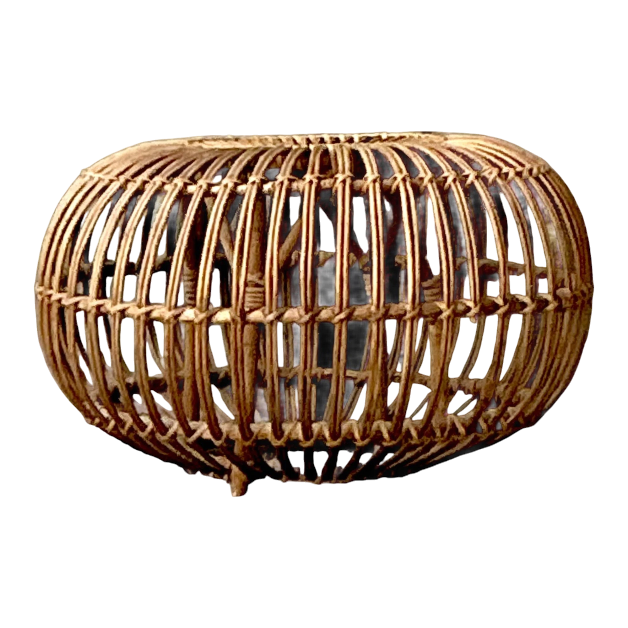 Vintage Boho Bent Rattan Low Table After Albini — additional photo 1