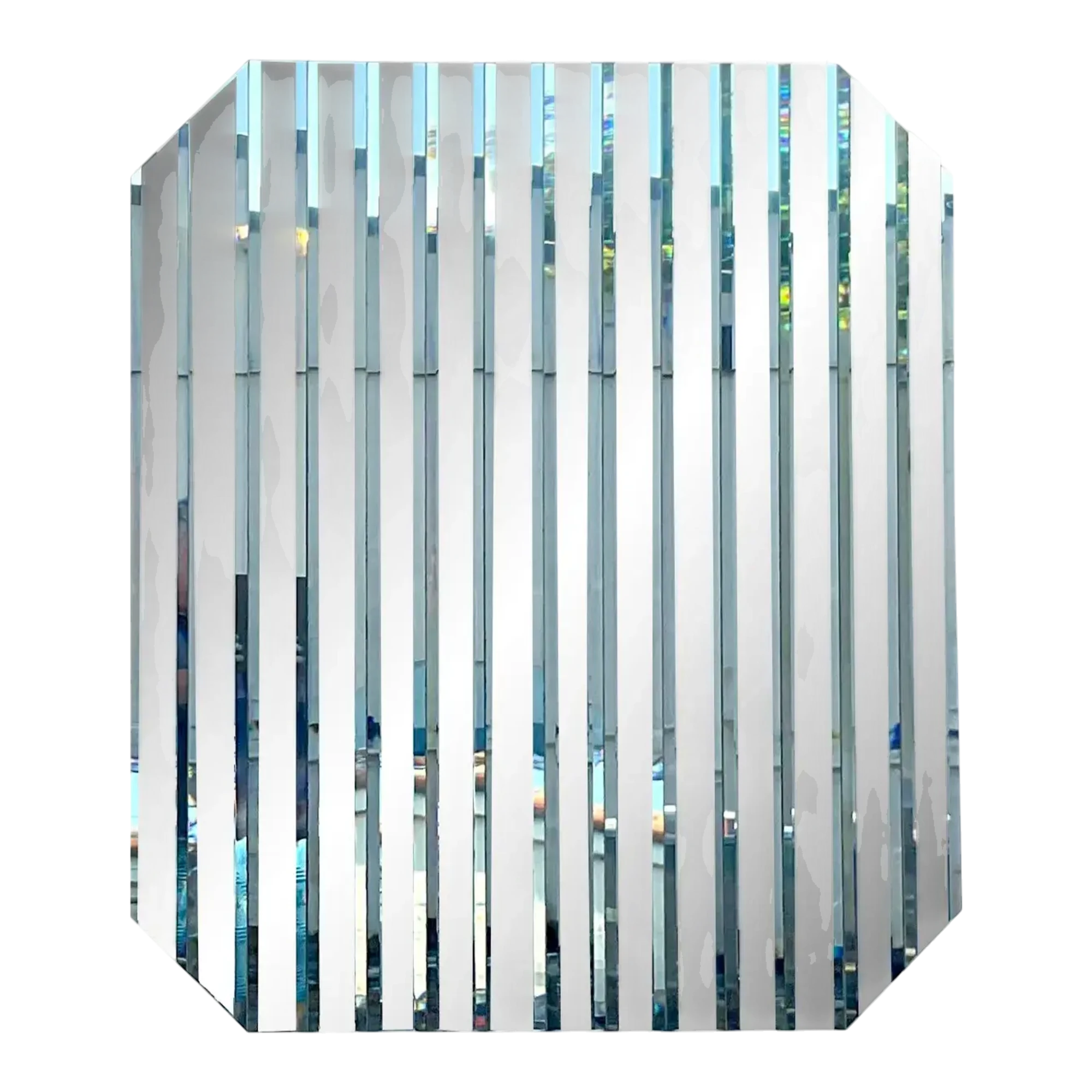 Vintage Boho Beveled Glass Stripe Mirror