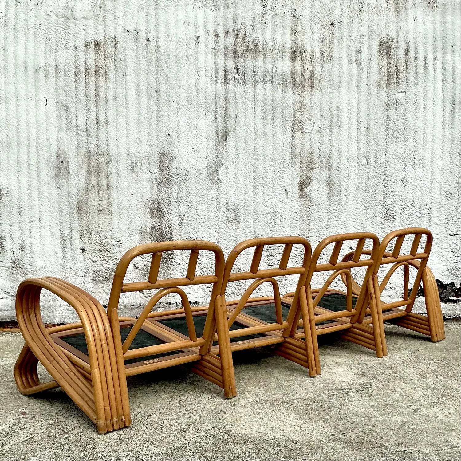 Vintage Boho Beverly Hills Rattan Sofa