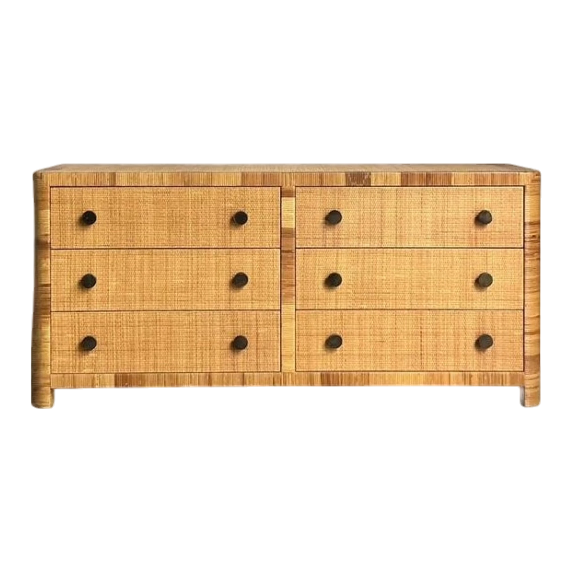 Vintage Boho Bielecky Brothers Woven Rattan Dresser