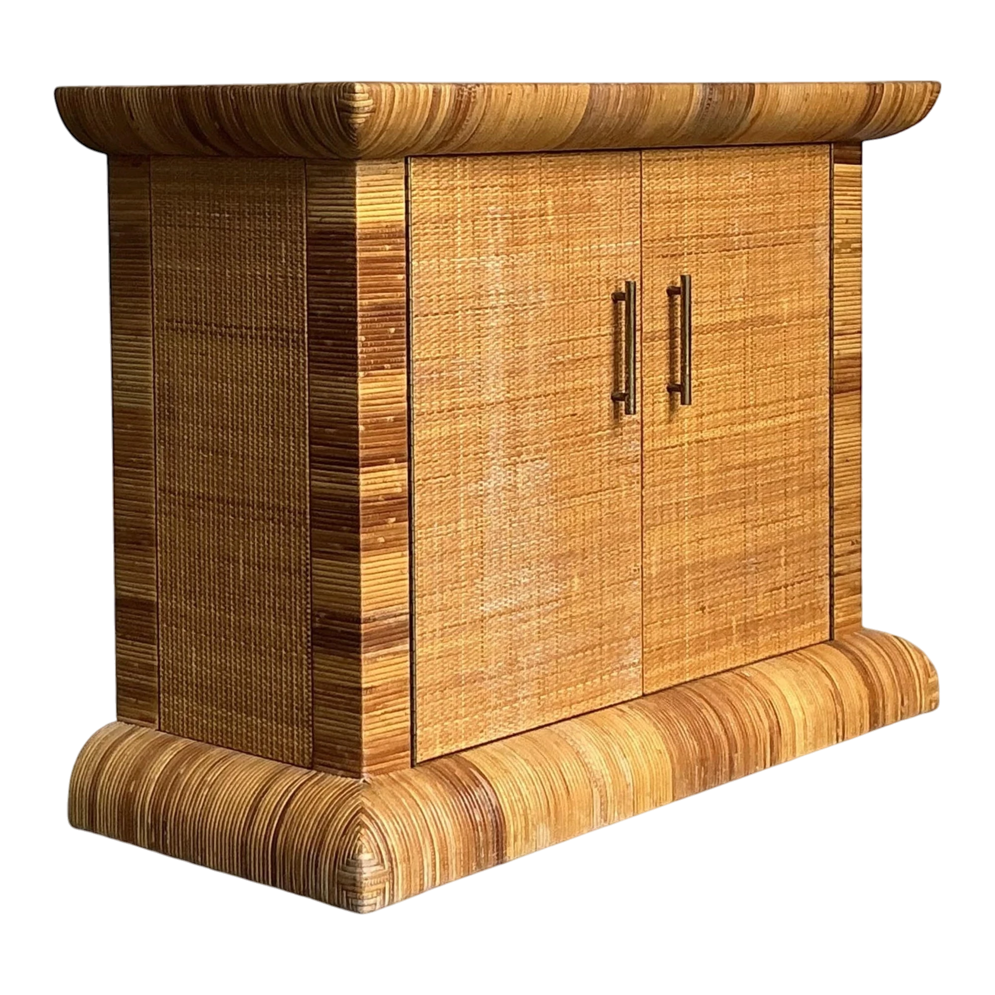 Vintage Boho Bielecky Brothers Woven Rattan Sideboard