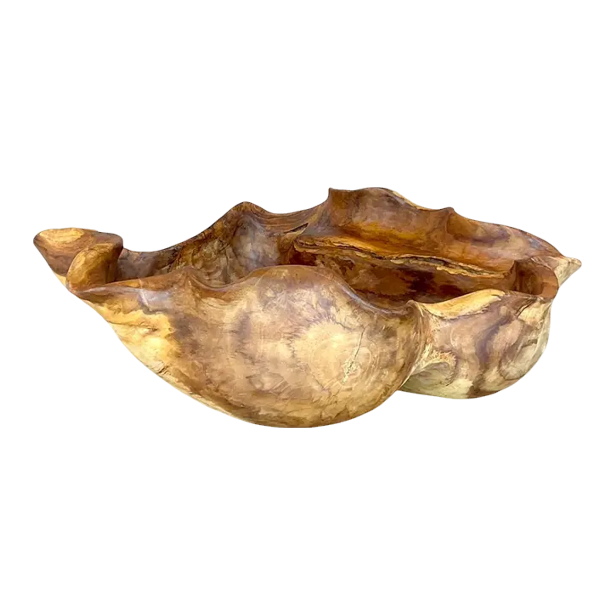 Vintage Boho Biomorphic Wooden Bowl