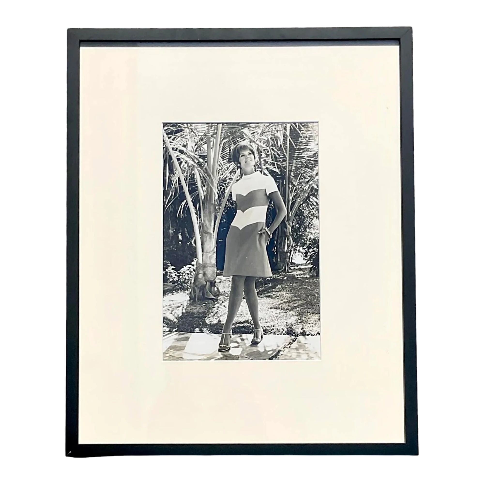 Vintage Boho Black and White 70s Fashion Photograph