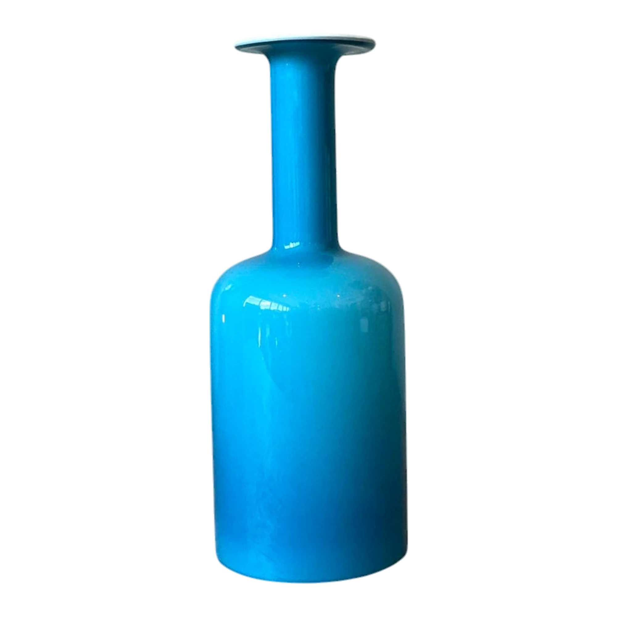 Vintage Boho Blue Opaline Vase