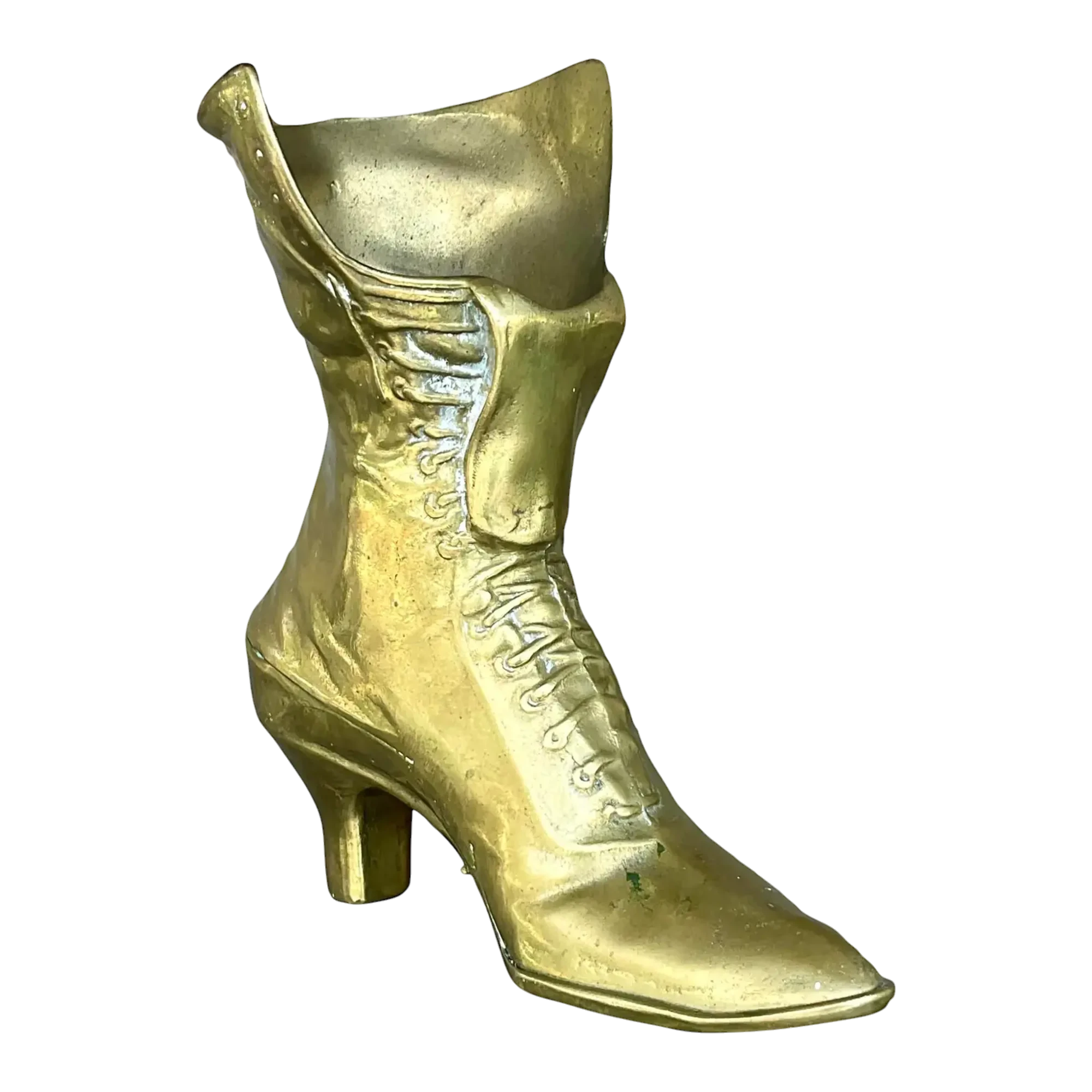 Vintage Boho Brass Victorian Boot