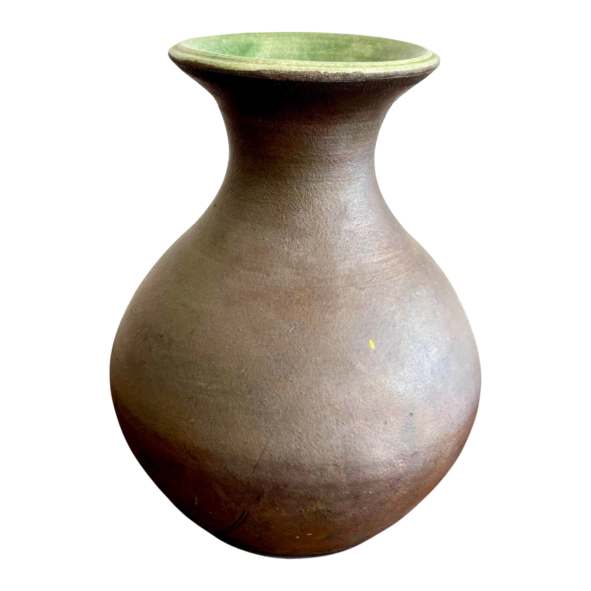 Vintage Boho Bulbous Earth Toned Vase With Matte Finish