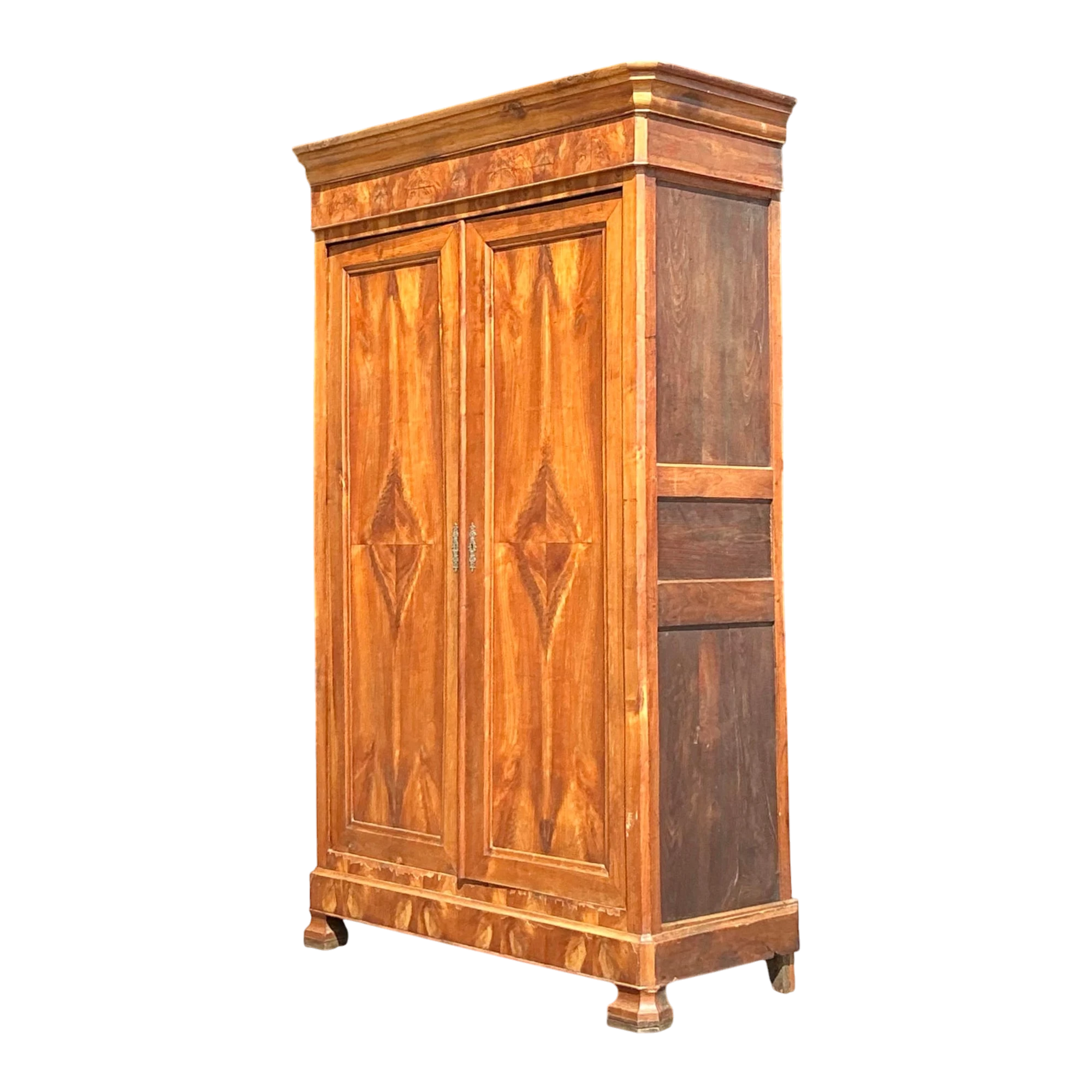 Vintage Boho Burl Wood Armoire