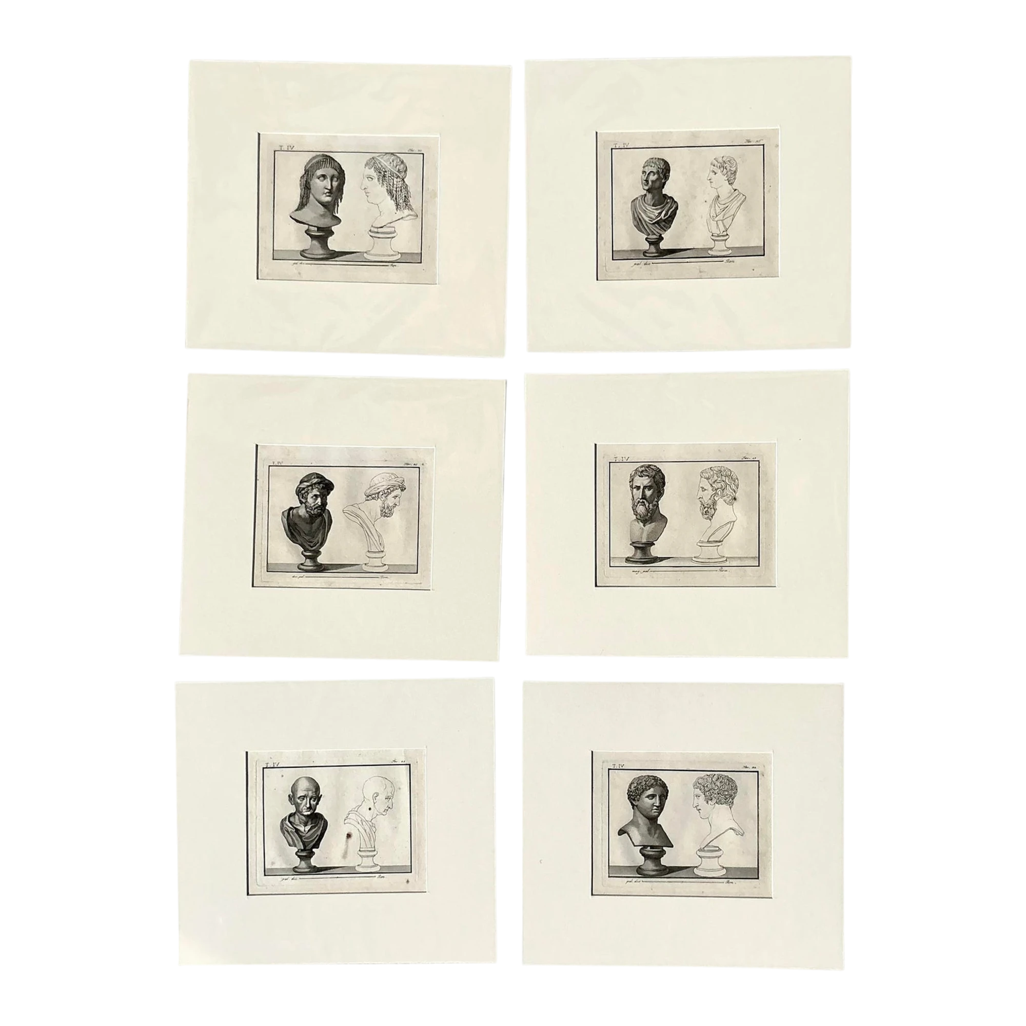 Vintage Boho Bust of Man Original Prints - Set of 6