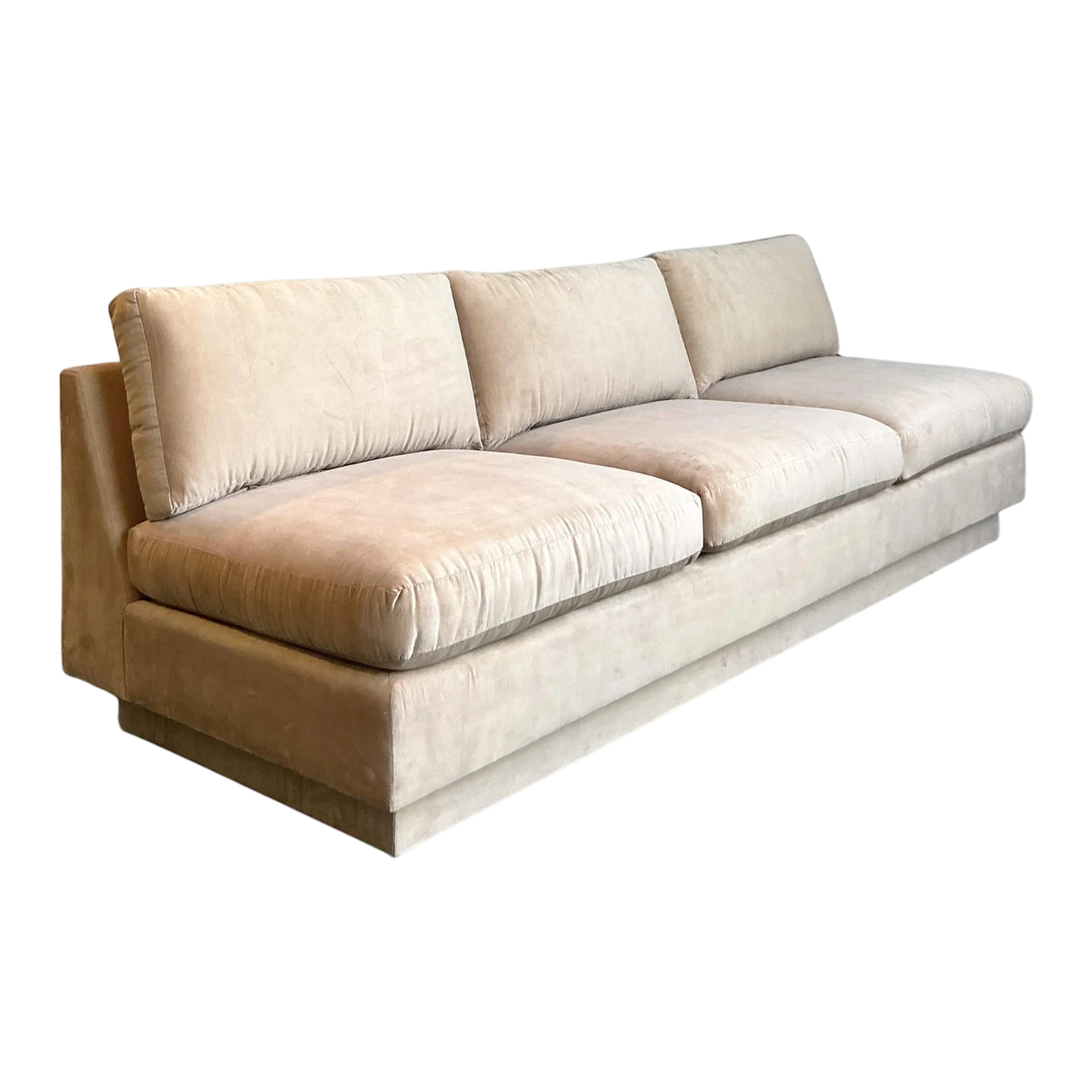 Vintage Boho Camel Slipper Sofa