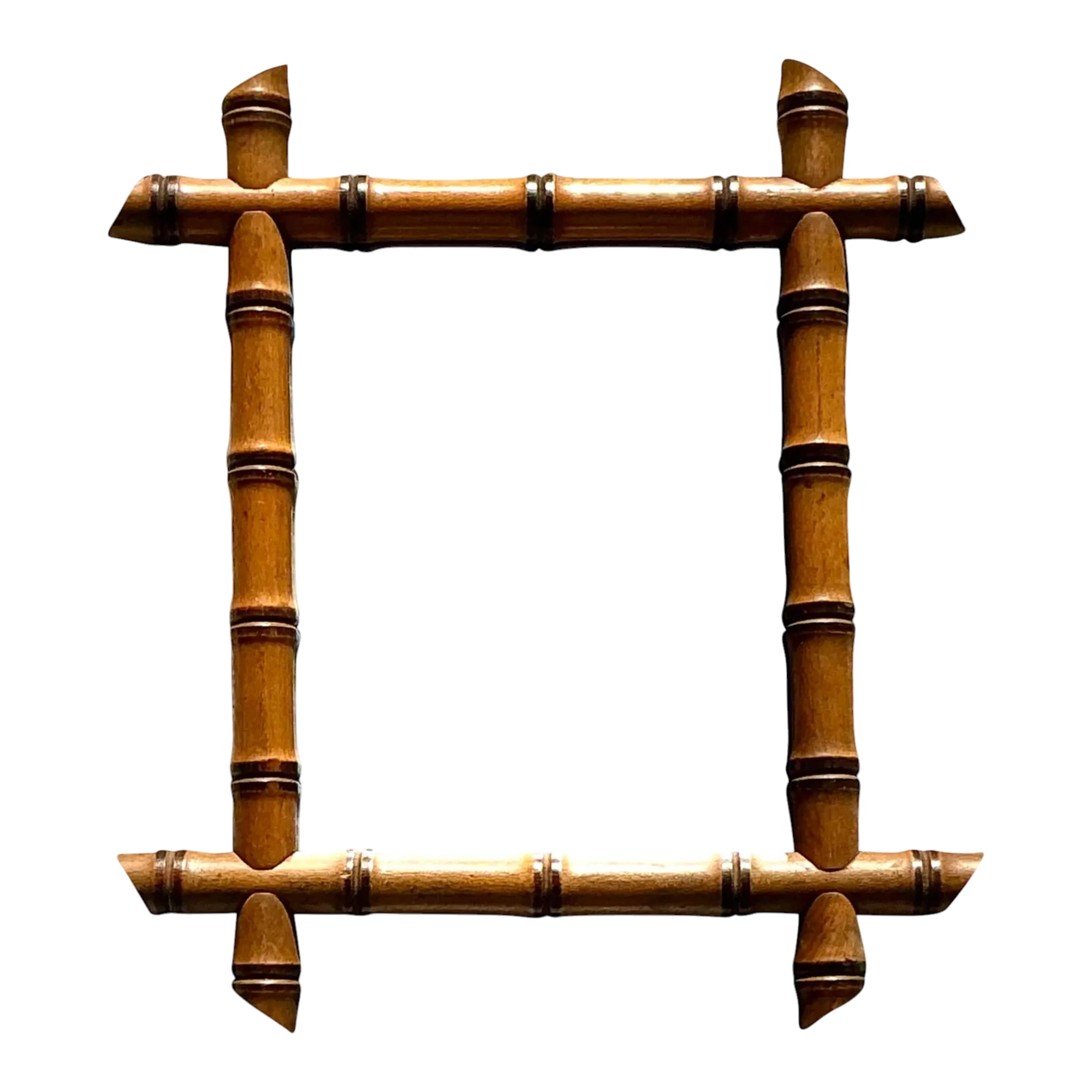 Vintage Boho Carved Bamboo Mirror