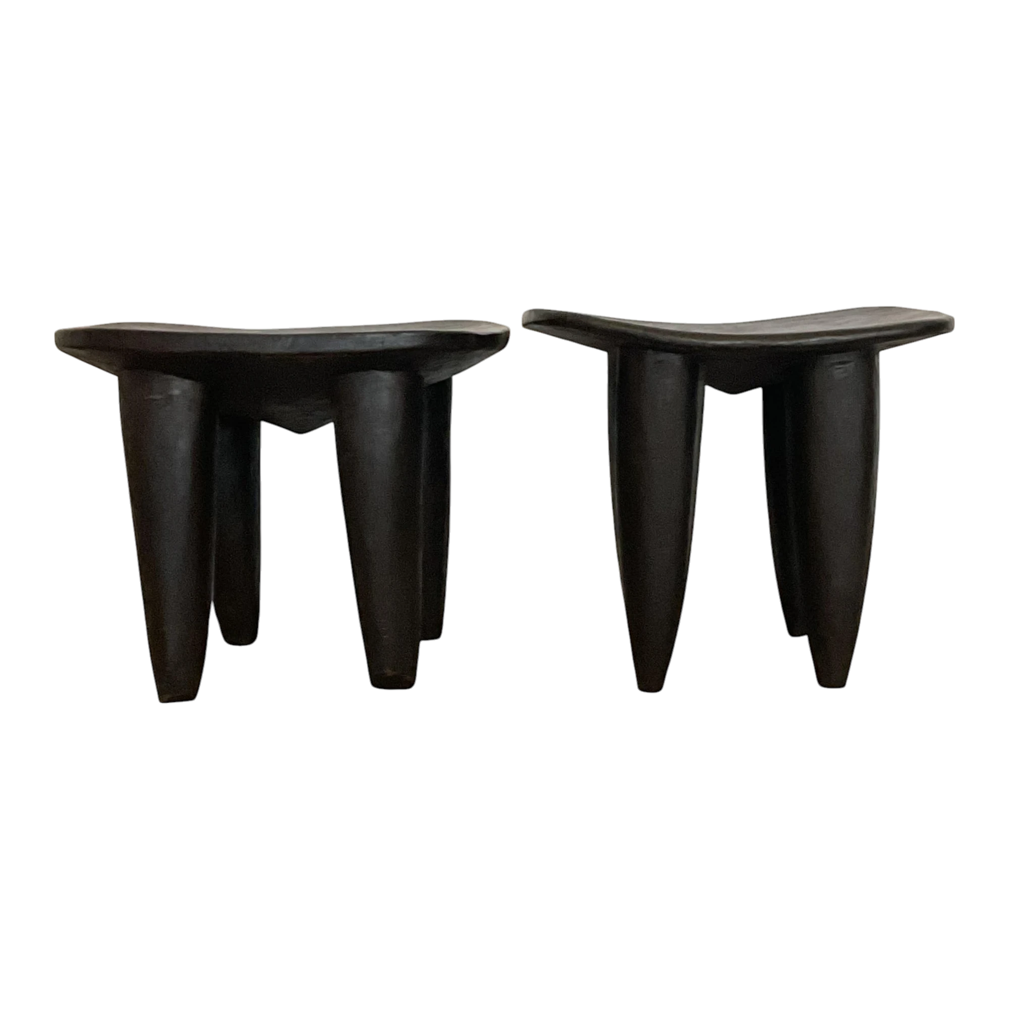 Vintage Boho Carved Senufo Stools - Set of 2