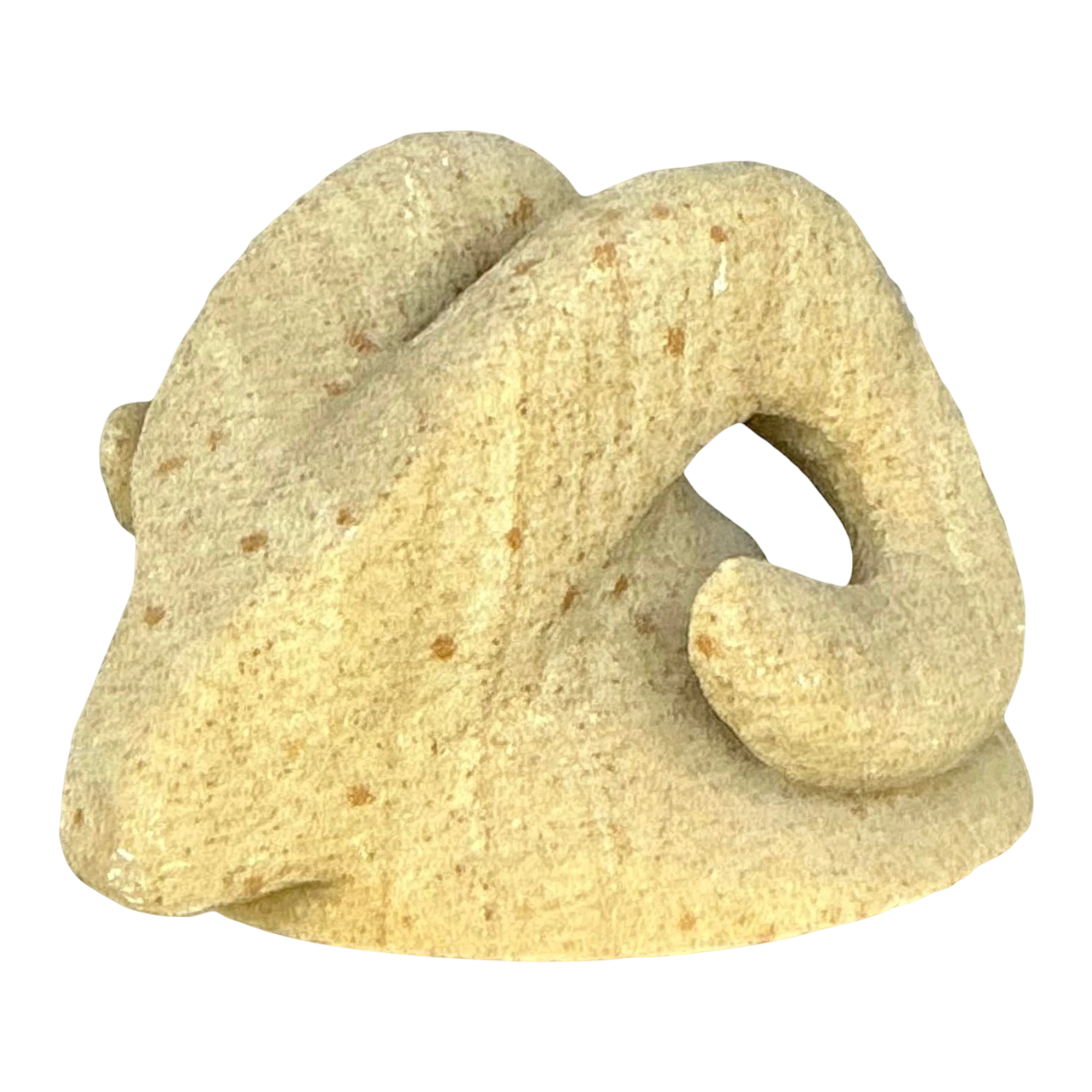 Vintage Boho Carved Stone Rams Head