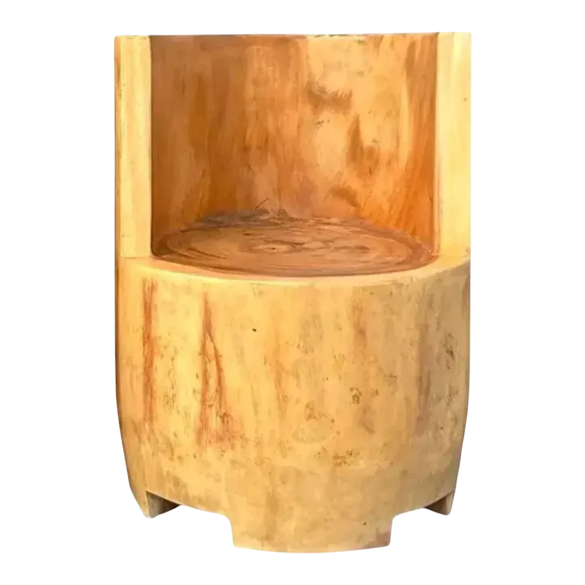 Vintage Boho Carved Tree Trunk Chair — additional photo 1