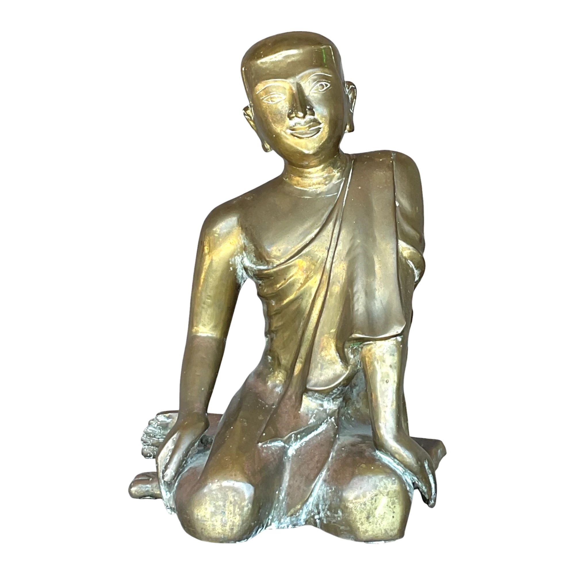 Vintage Boho Cast Brass Buddha