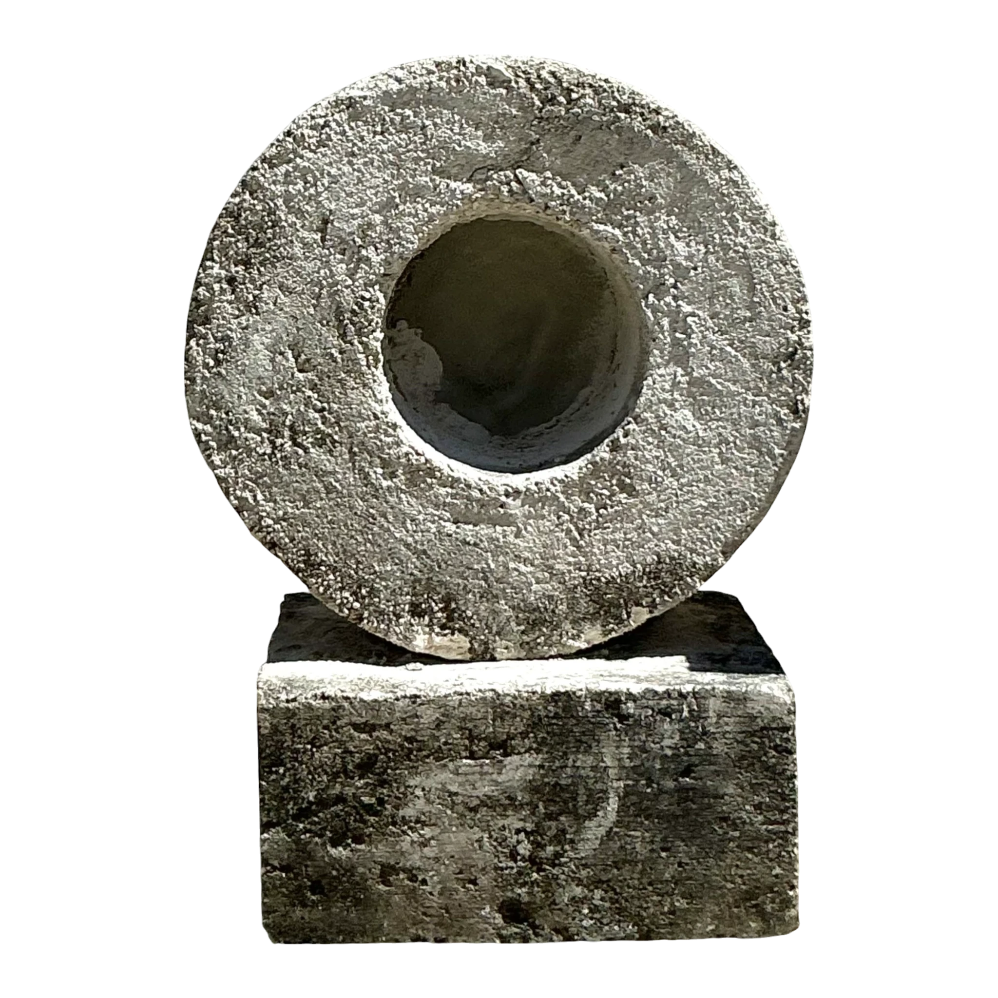 Vintage Boho Cast Concrete Sculpture