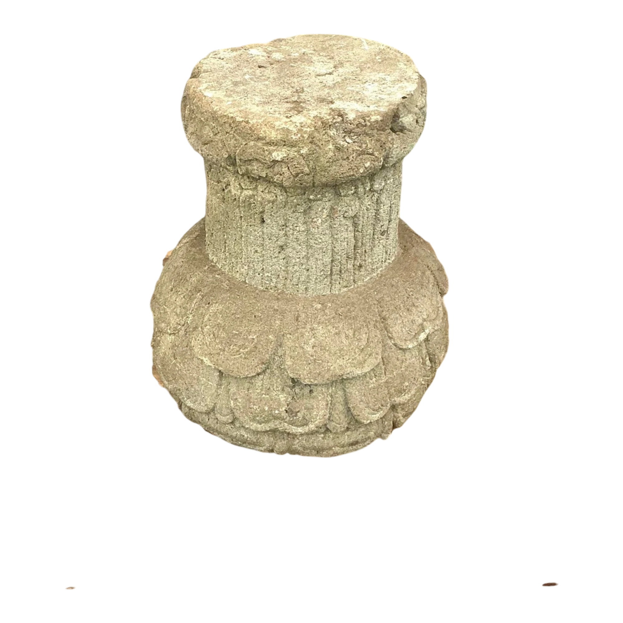 Vintage Boho Cast Stone Pedestal