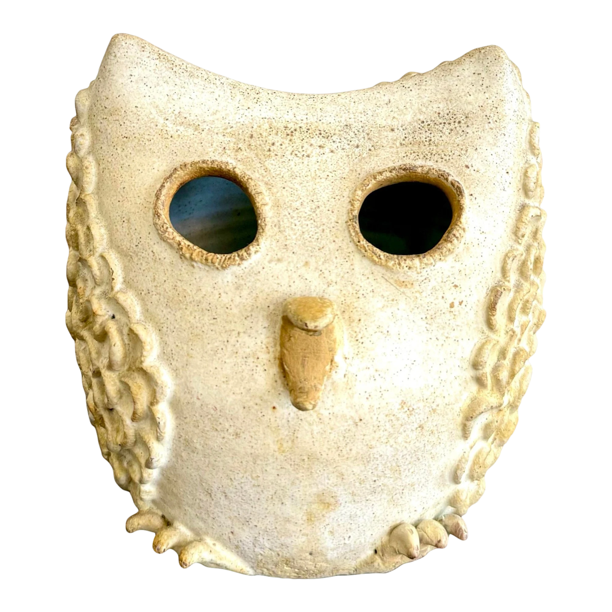 Vintage Boho Charming Textured Owl Studio Pottery