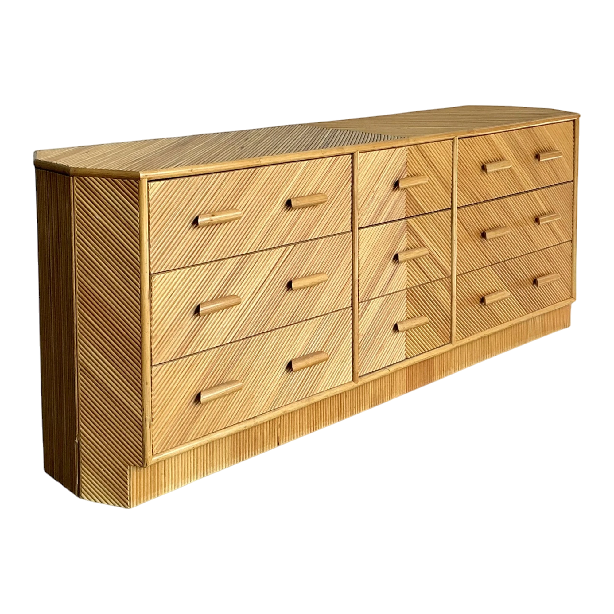 Vintage Boho Chevron Reed Faceted Dresser
